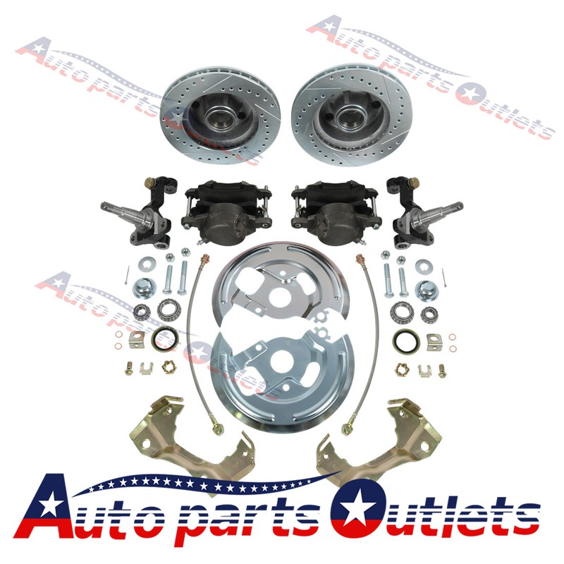 New 9" Booster Drilled Rotors Body Disc Brake Conversion Kit For GM A F X 64-72 gallery