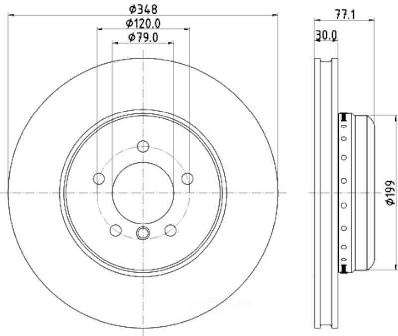 Disc Brake Rotor-Base Hella-PAGID 355120981 gallery