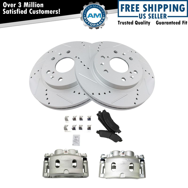 Front Performance Rotor, Metallic Pad & Calipers for Chevy Van Truck SUV