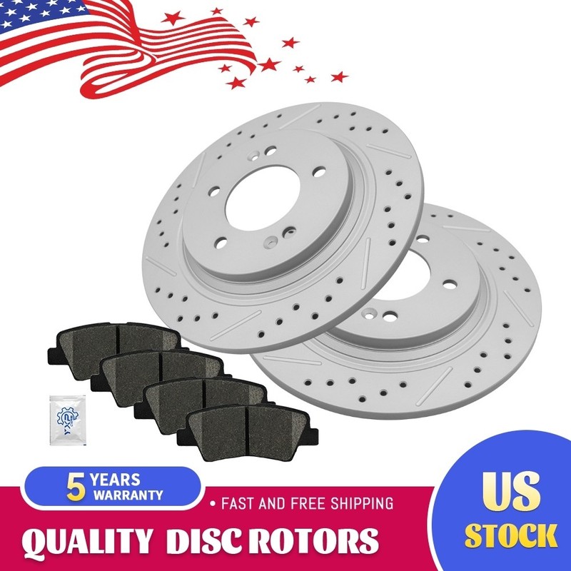 Rear Brake Disc Rotors And Ceramic Pads for Hyundai Elantra GT Sonata Kia Forte