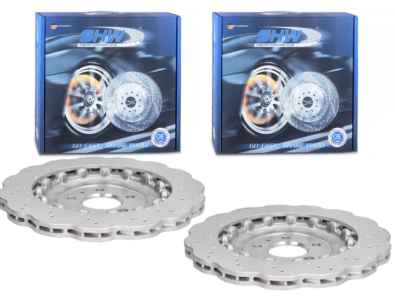 FOR AUDI RS7 2013-2018 GENUINE OEM REAR WAVED BRAKE DISC DISCS PAIR 4G8615601E gallery