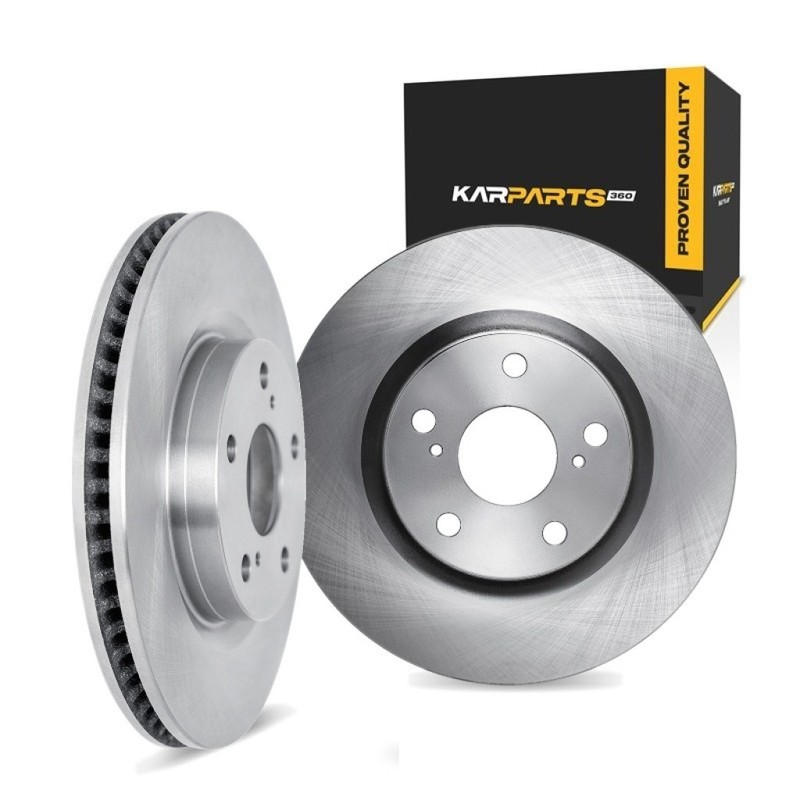 For Bentley Continental 2004-2018 Brake Rotor Set Front | Cast Iron 1-Pc Constr.