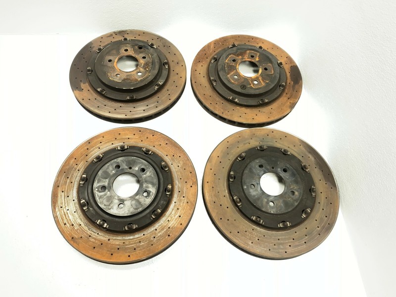 2009 NISSAN R35 GTR CBA FRONT AND REAR BREMBO BRAKE ROTORS 380MM OEM 74K MILES