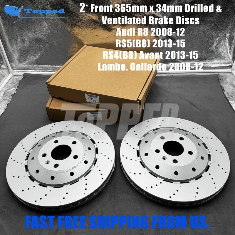 2x Front Brake Disc 420615301D for Audi R8 08-12 RS5 13-15 Lambo Gallardo 08-12
