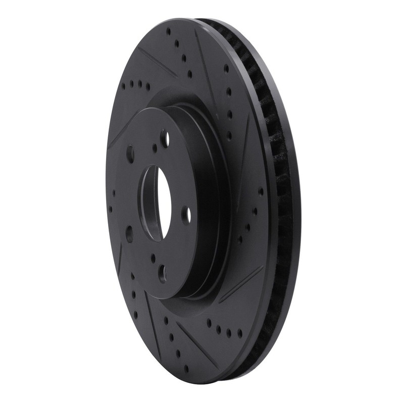 Dynamic Friction 633-76080R DFC Brake Rotor – Drilled and Slotted – Black