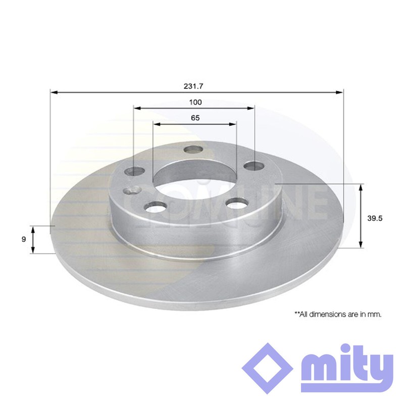 Fits Polo Golf Beetle Bora Fabia Ibiza A1 Brake Disc Rear Mity #1