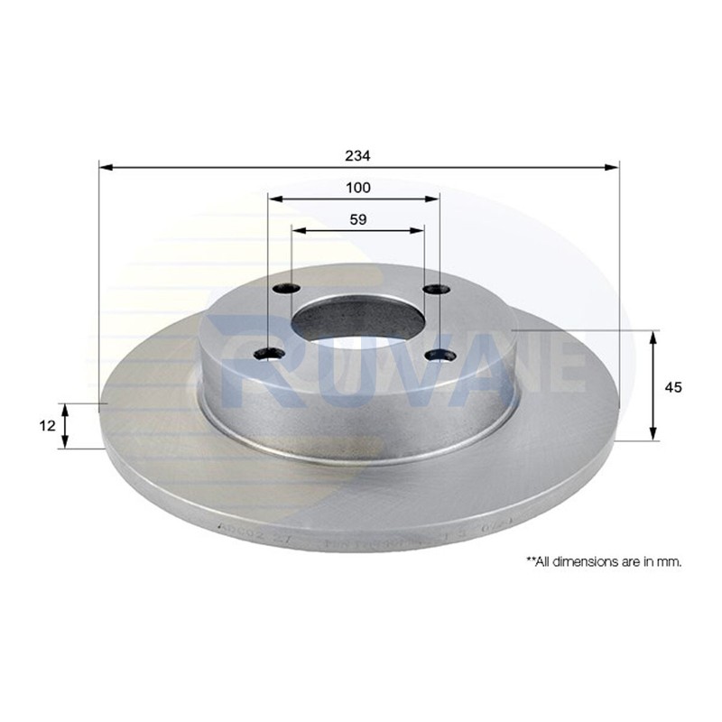 Fits Nissan Micra 1992-2003 1.0 1.3 1.4 1.5 D Ruva Front Brake Disc #1