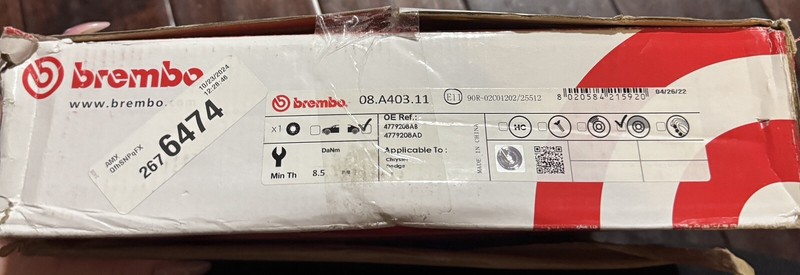 Brembo Rear Left or Right Brake Disc Rotor For 300 Challenger Charger Magnum