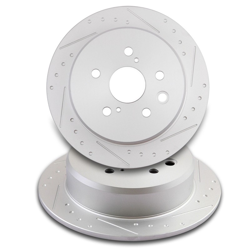 Slotted Rear Brake Rotors Discs 2PCS For Lexus IS250 Base 2.5L 2006 2007-2015