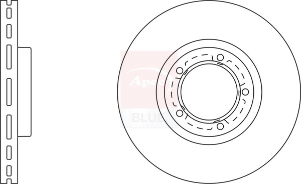 2x Brake Discs Pair Vented Front 254mm SDK6212 Apec Blue Set 5025610 5029815 New