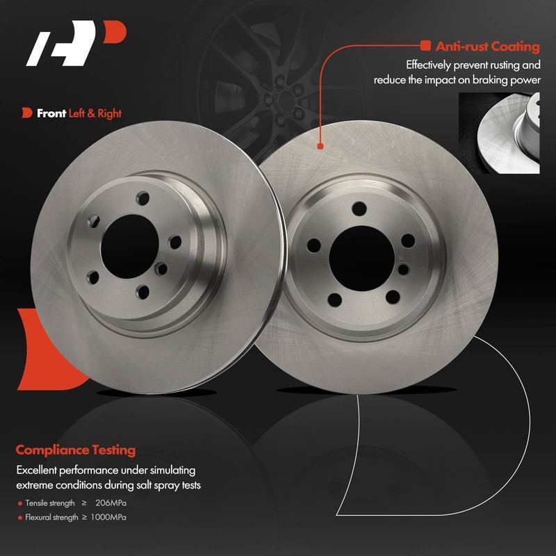 A-Premium 2x Front Side Disc Brake Rotors for BMW E65 745i 745Li 02-05 750i 760i gallery