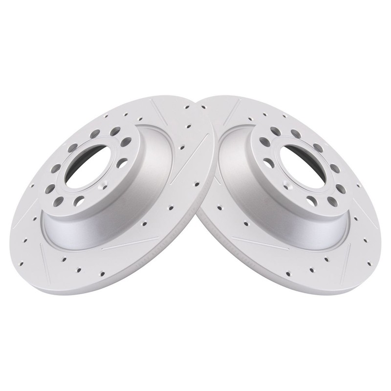 Performance Rear Brake Rotors Set Slotted X Drilled Fits Audi
