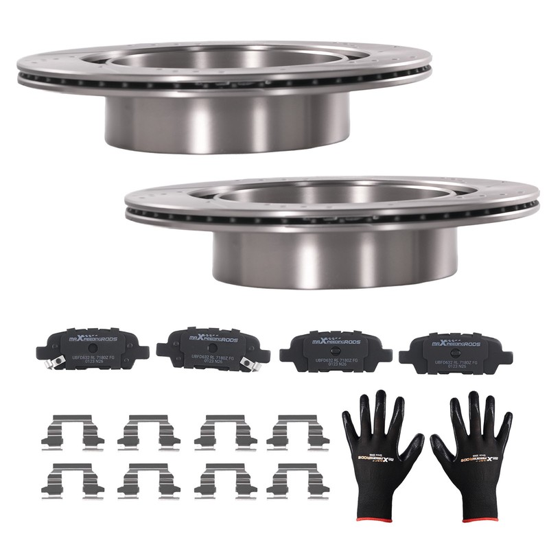 Rear Brake Rotors and Pads Kit for Nissan Maxima 2009-2014 2016-2019 31387