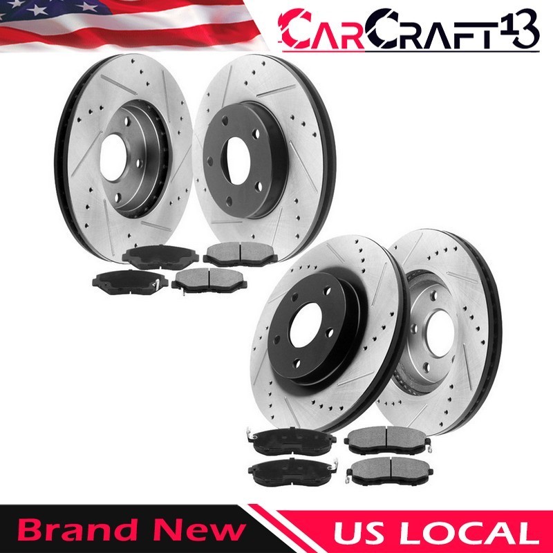 For Jeep Grand Cherokee Brake Rotors with Brake Pads Front Rear Disc Rotors