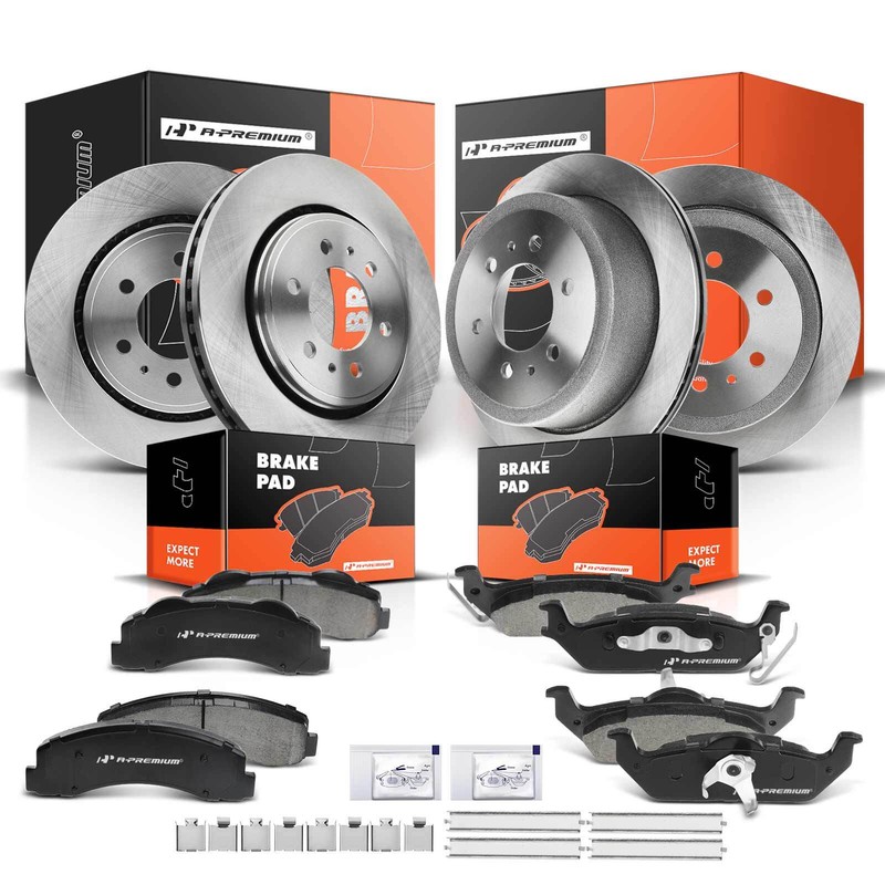 A-Premium Front & Rear Disc Brake Rotors & Ceramic Pads for Ford F-150 2010 2011