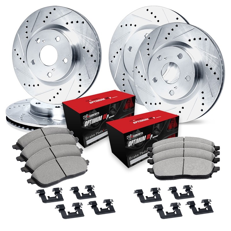 WGUH2-13035 R1 Concepts 4-Wheel Set Brake Disc and Pad Kits Front & Rear
