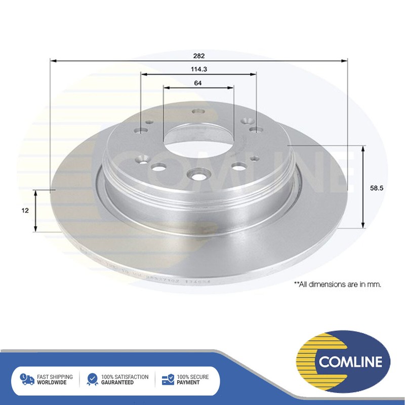 Fits Honda FR-V Stream 1.7 1.8 2.0 2.2 TDi Brake Disc Rear Comline #1