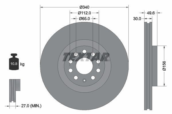 TEXTAR Brake Discs & Pads Front & Rear Braking Service Set Fits VW Arteon Tiguan gallery