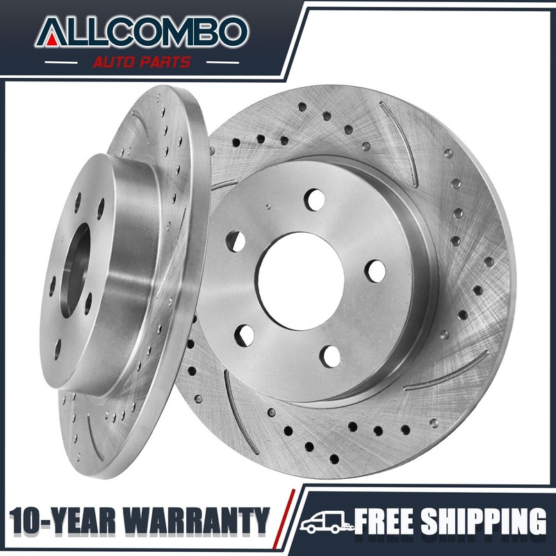 Rear Drilled Brake Disc Rotors for 2005 – 2008 Cobalt 2007 – 2010 G5 -Solid
