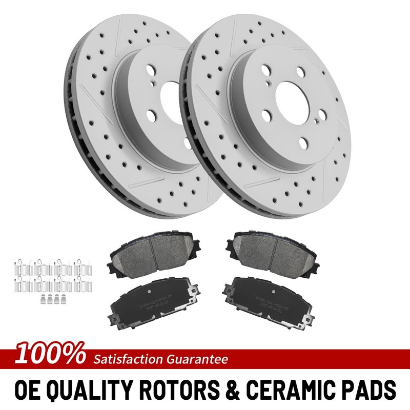 Front Brake Rotors Ceramic Pad For Toyota Prius/Prius AWD-e /Prius Prime Corolla