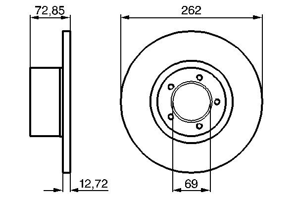 2x Brake Discs Pair Solid fits TVR TASMIN 2.8 Front 80 to 83 PRN 262mm Set Bosch gallery