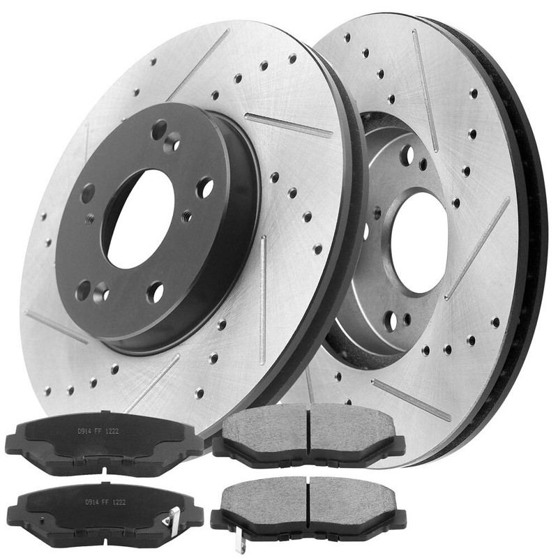 Front Brake Rotors & Ceramic Brake Pads For Honda Accord Civic CR-V Element ^9