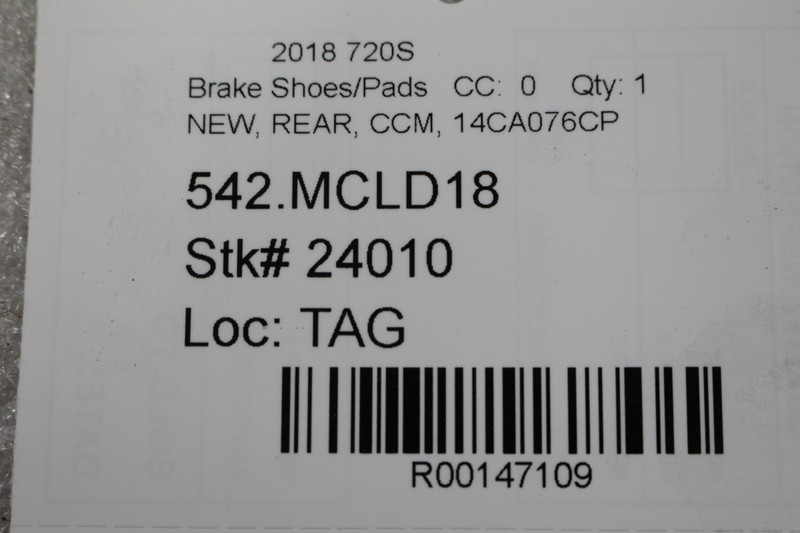 McLaren 720S, Rear CCM Brake Pad Set, New, P/N 14CA076CP gallery
