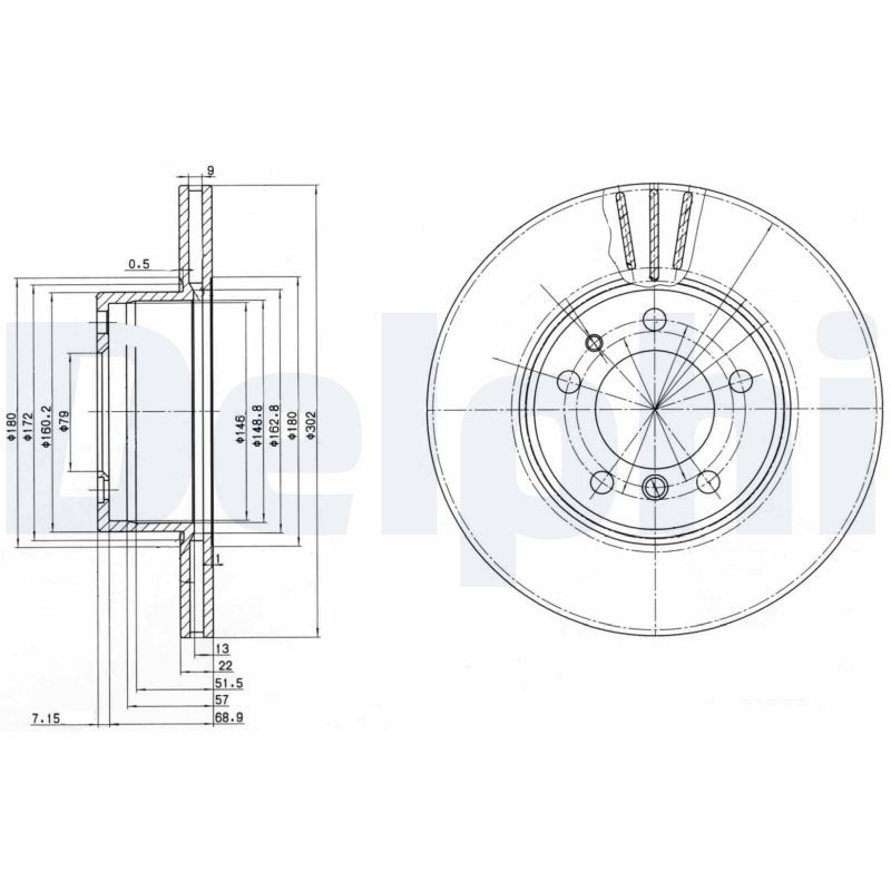 Delphi BG2433 Brake Disc for BMW