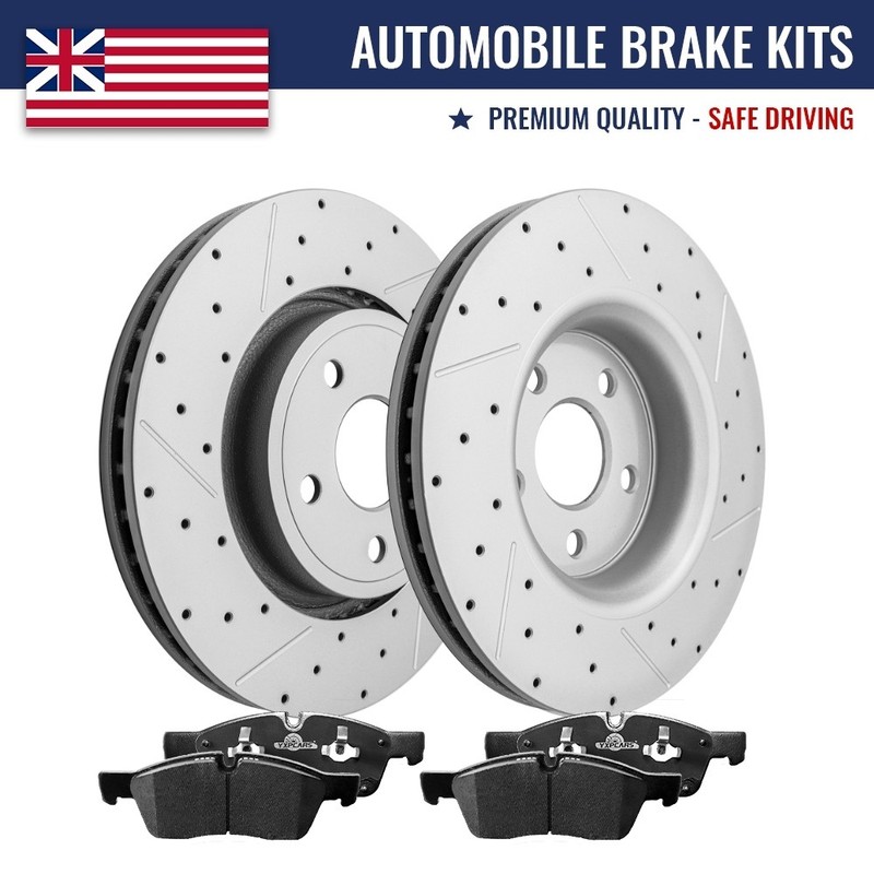 Front Drilled Disc Brake Rotors Brake Pads for Dodge Durango Jeep Grand Cherokee