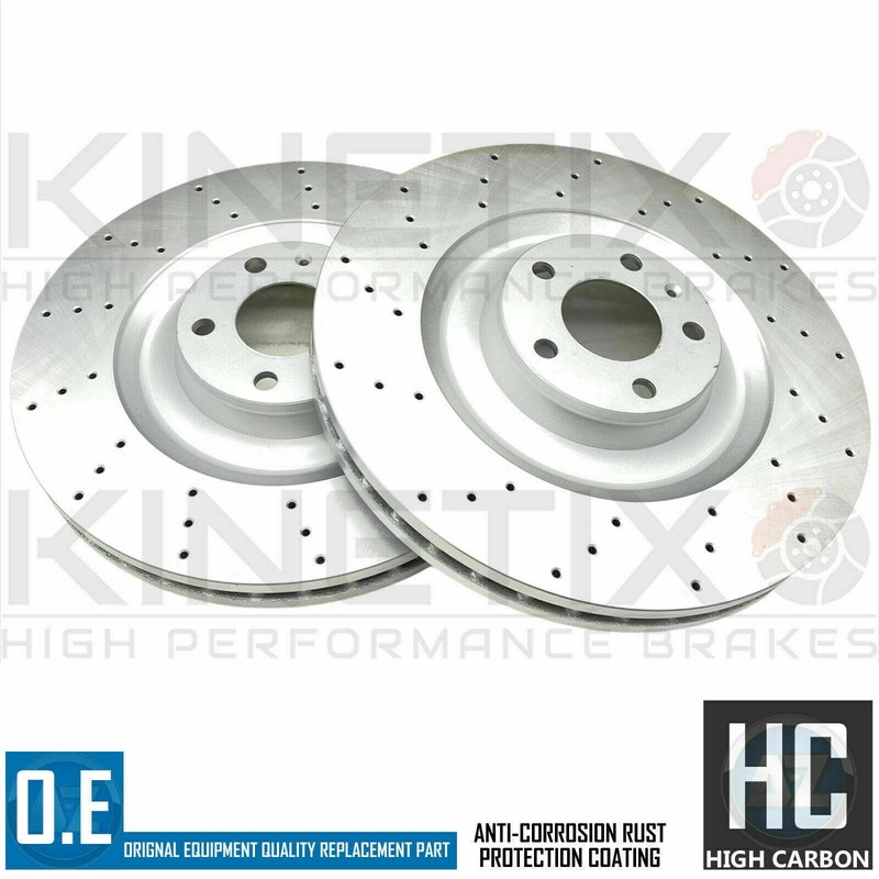 FOR AUDI S6 C6 (06-11) KINETIX FRONT CROSS DRILLED BRAKE DISCS PAIR 385mm gallery
