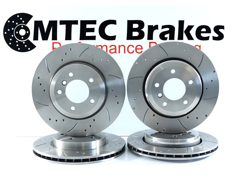 BMW F10 F11 535i 10-17 Front Rear Brake Discs Pads Perforated Grooved gallery