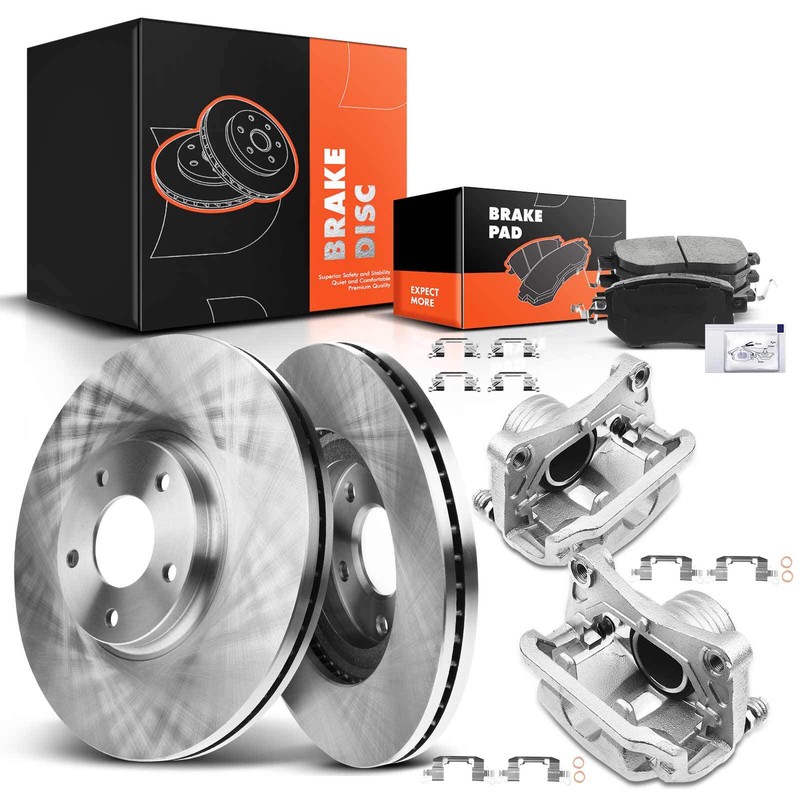 Disc Brake Rotors & Ceramic Pads + Calipers for Nissan Murano 05-07 09-12 Front