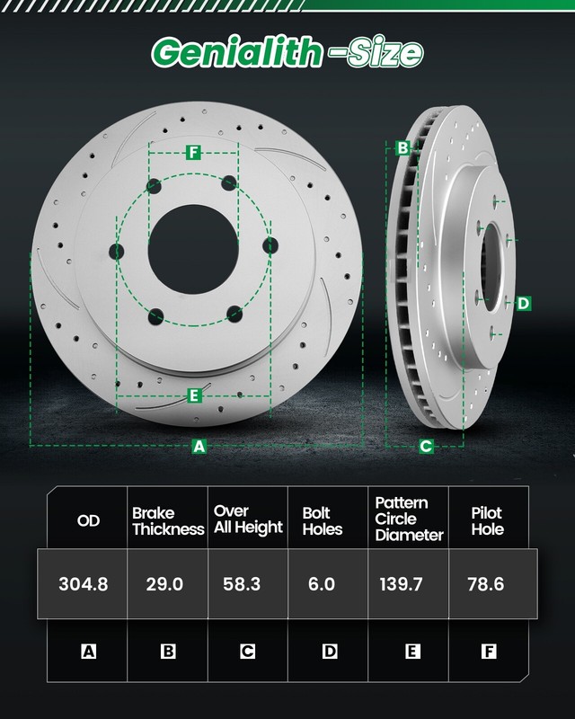 305mm Front Disc Rotors + Brake Calipers Brake Pads for Tahoe Yukon Express 1500 gallery