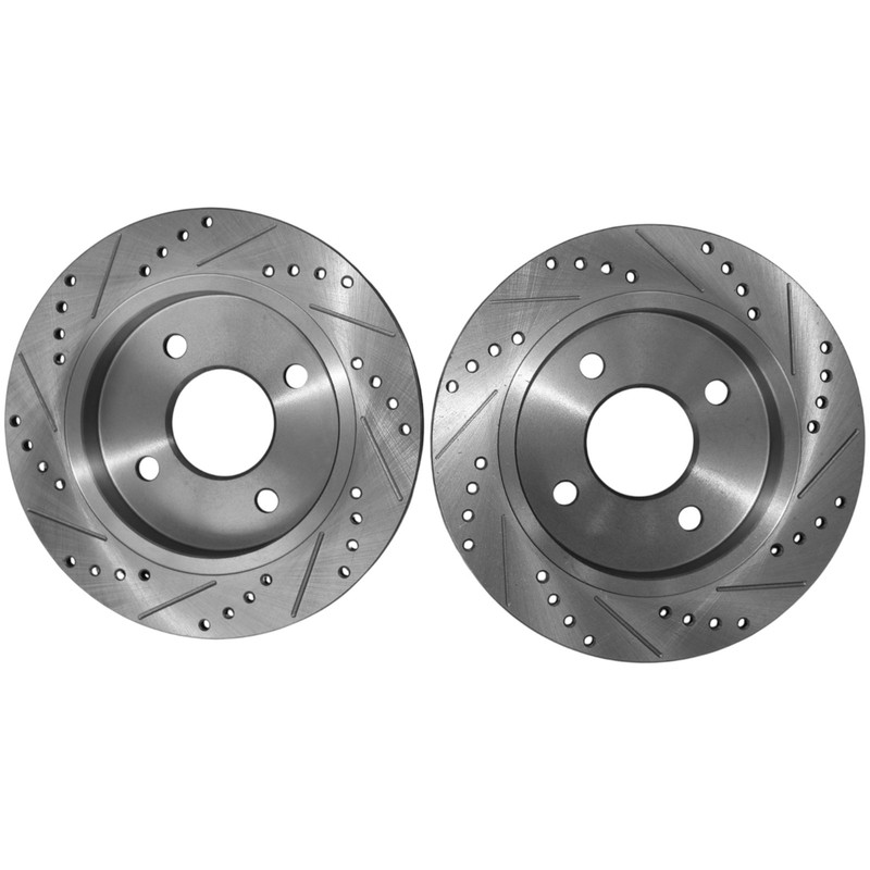 2Pcs 252.5mm Rear Drilled & Slotted Brake Rotors for Ford Fiesta 2014-2019 Focus gallery