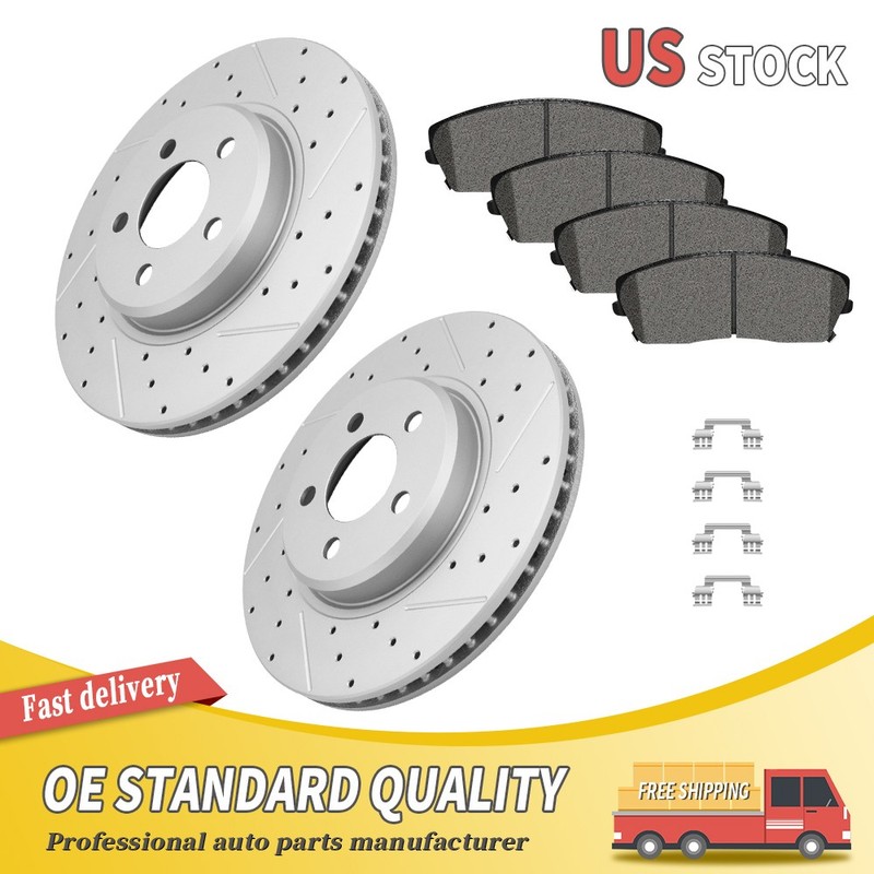 Front Drilled Brake Rotors Brake Pads For Challenger Charger Magnum Chrysler 300