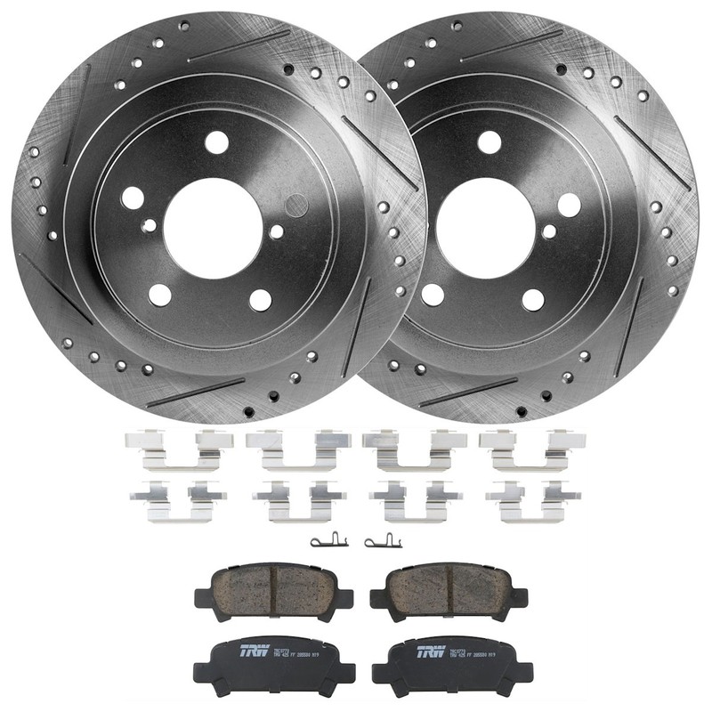 KIT-072924-5314 TRW Brake Disc and Pad Kits 2-Wheel Set Rear Coupe for Impreza