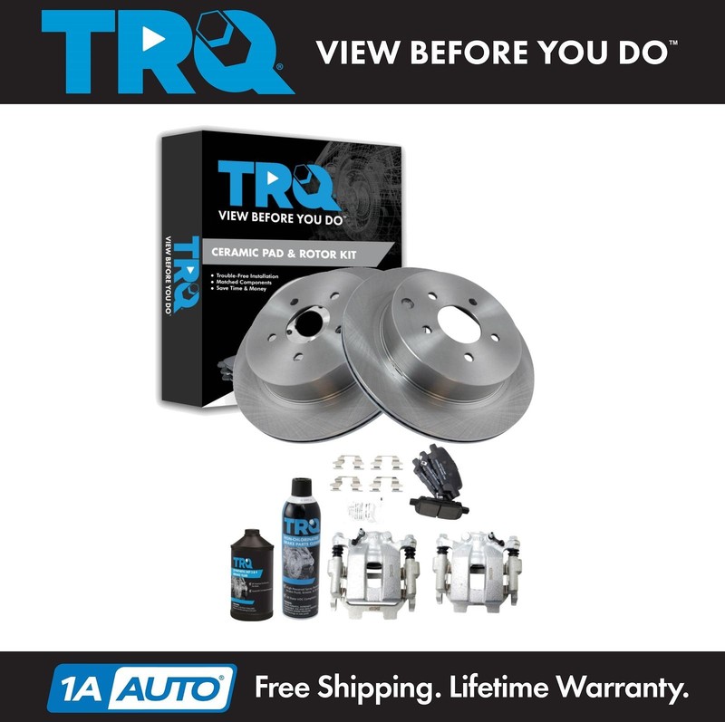 TRQ Rear Brake Pad & Rotor Kit Fits 2011-2017 INFINITI 2009-2017 Nissan