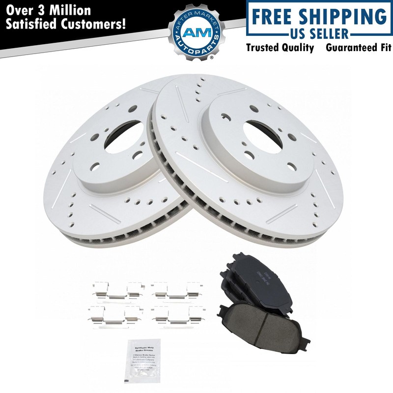 Brake Rotor Drilled Slotted Coated Premium Posi Ceramic Pad for Toyota