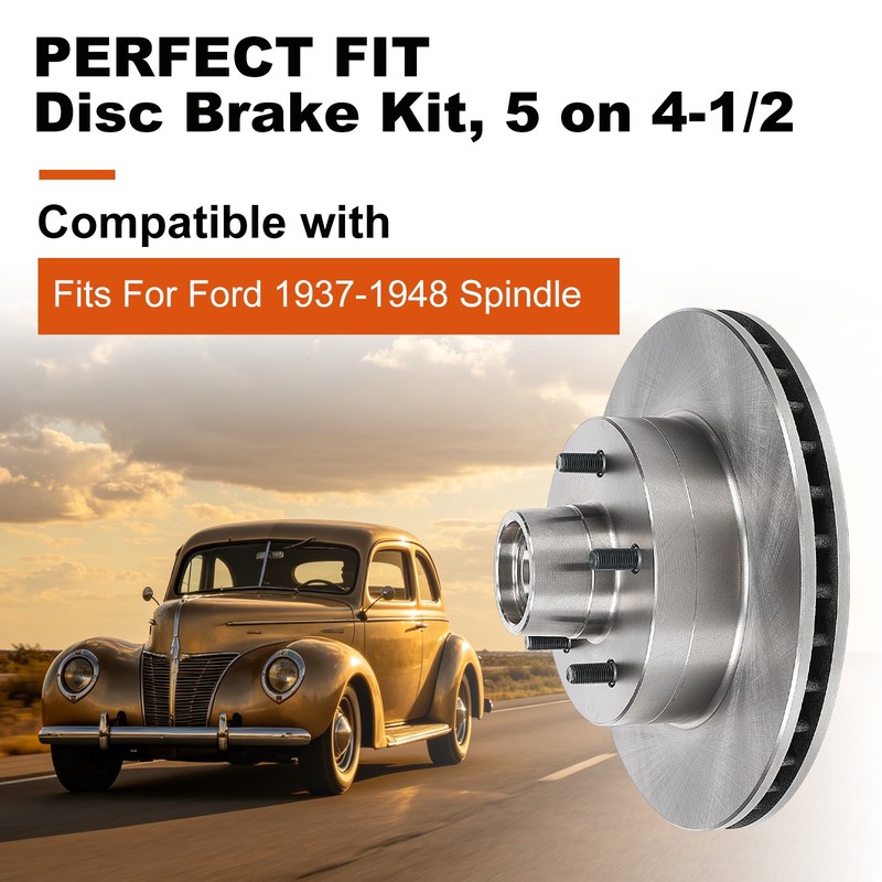 Disc Brake Assembly 5 on 4-1/2 Drilled & Slotted Front Disc Front Disc Brake Kit gallery
