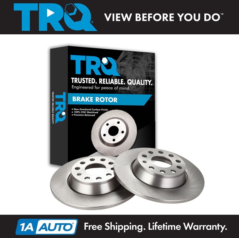 TRQ Rear Brake Rotors Pair Set of 2 for Audi A3 VW Eos CC Jetta GTI Passat