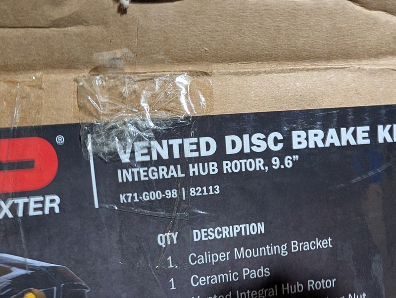 Dexter Axle 10" Vented Rotor Hub Disc Brake Kit #K71-G00-98 (V1BW) gallery