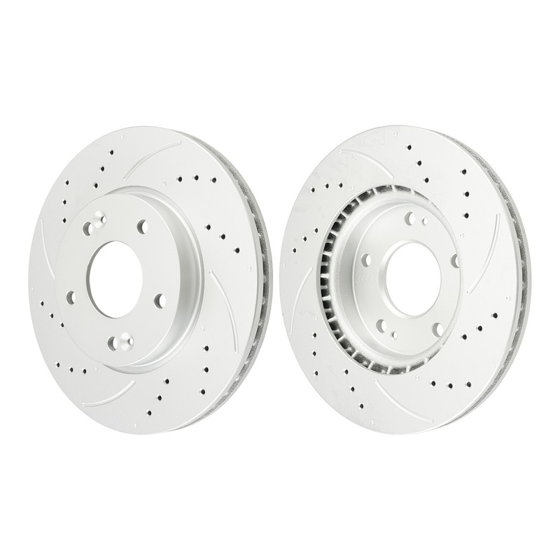 Drilled Brake Rotor & Ceramic Pads Front For 2017-20 Hyundai Elantra 31584+D1912 gallery