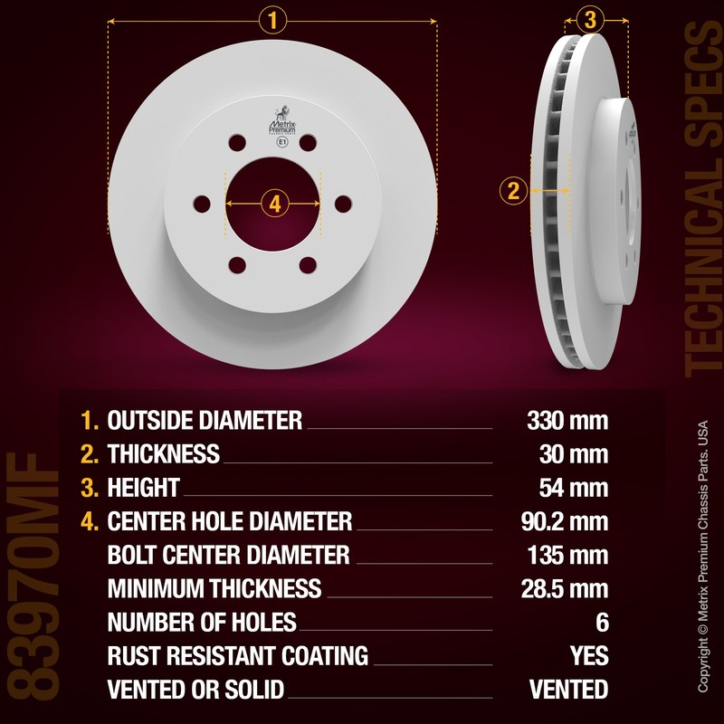 Front Disc Brake Rotor for 2004-2008 Ford F-150 Lobo 4WD Lincoln Mark LT 12.99" gallery