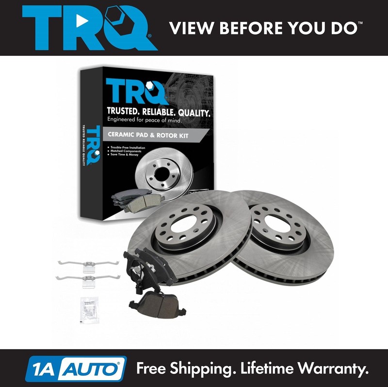 TRQ Disc Brake Rotor & Ceramic Pad Front Set Kit for 05-09 Audi A4