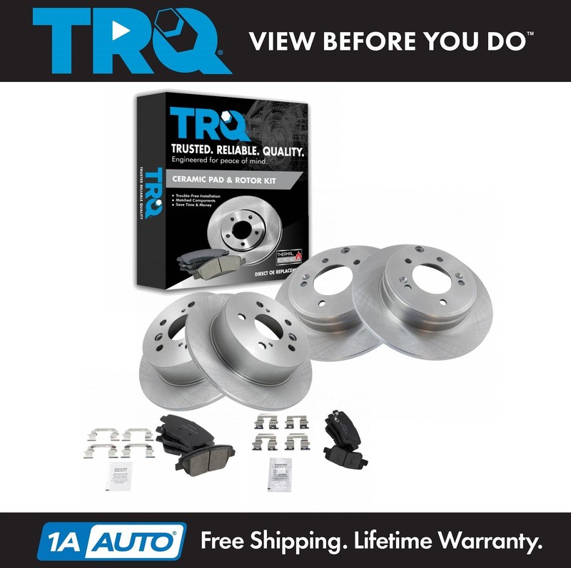 TRQ Front & Rear Brake Rotor & Ceramic Brake Pad Kit for Kia Sonata Optima