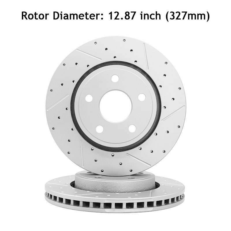 Front Rear Drilled Disc Rotors + Brake Pads For Jeep Grand Cherokee 2005-2010 gallery