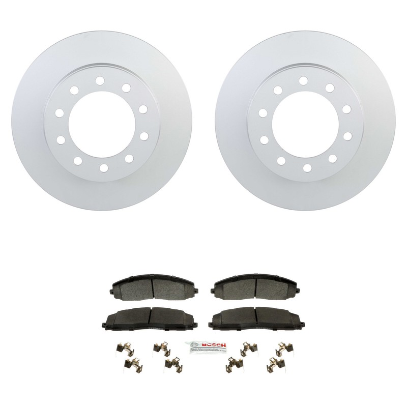 Bosch Front 369 mm Rotors Blue Semi-Met Disc Brake Pad Kit For F-350 Super Duty