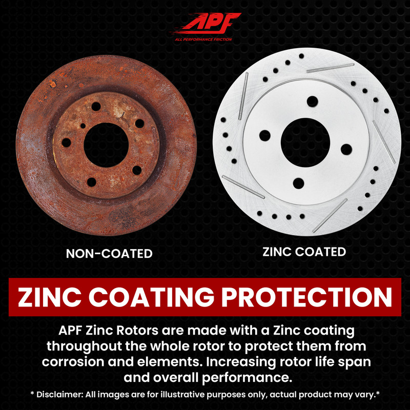 Front Zinc Drilled/Slot Brake Rotors for Nissan Versa 2007-2012 gallery