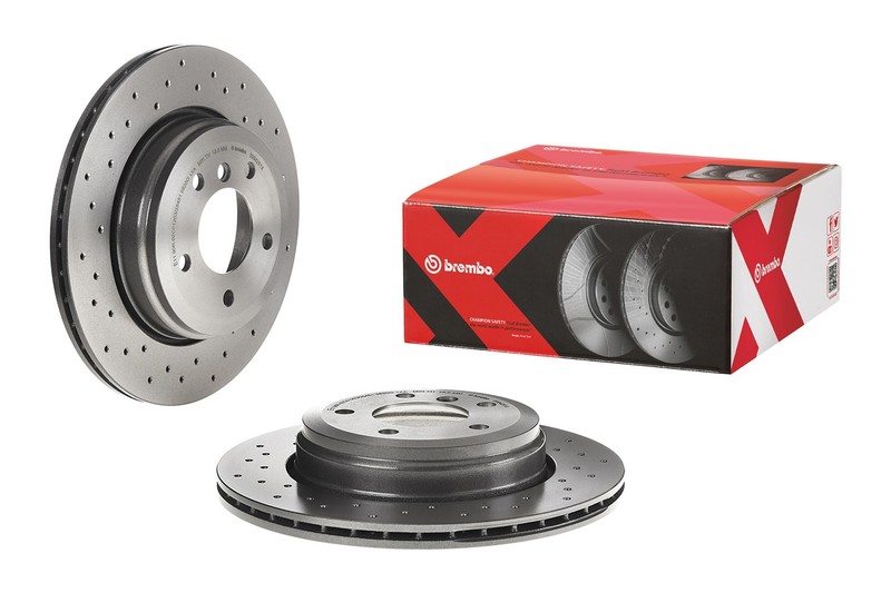 Brembo Xtra Rear Brake Disc Rotor Drilled Coated Vent for BMW E60 525i 528i 530i