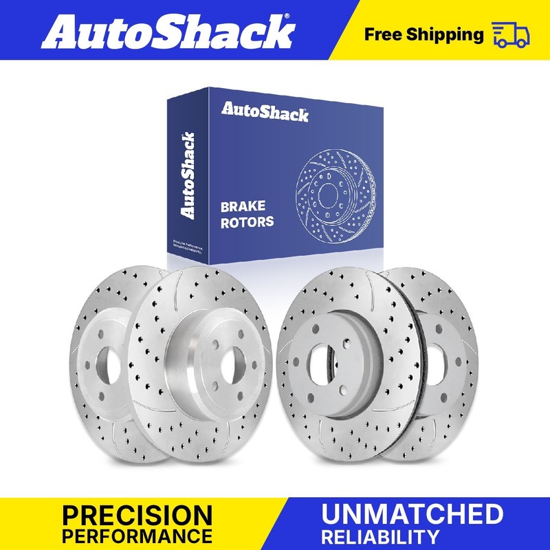Front Rear Drilled Slotted Brake Rotors for Jeep, Wrangler 2007-2017